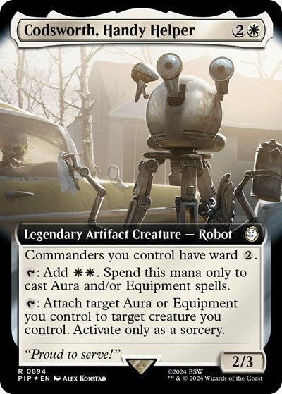 Codsworth, Handy Helper (Extended Art) (Surge Foil) (Universes Beyond: Fallout) Near Mint
