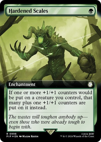 Hardened Scales (Extended Art) (Surge Foil) (Universes Beyond: Fallout) Near Mint