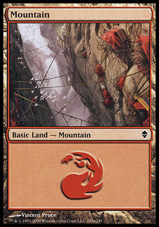 Mountain (245a) (Zendikar) Near Mint