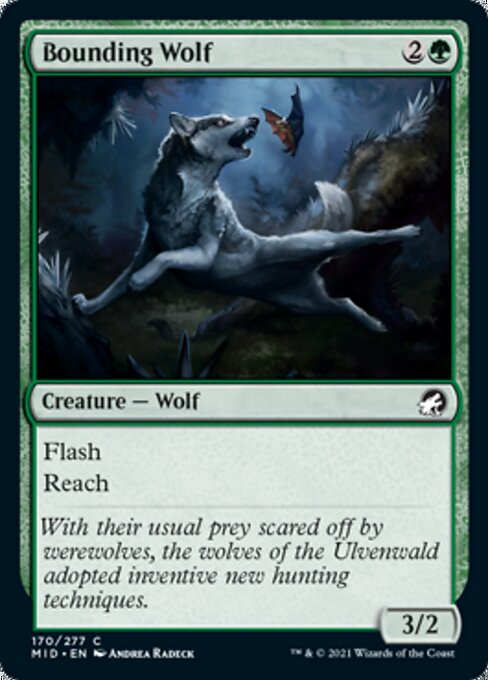 Bounding Wolf (Innistrad: Midnight Hunt) Near Mint