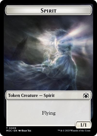 Spirit (9) / Treasure Double-sided Token (Commander: March of the Machine) Near Mint