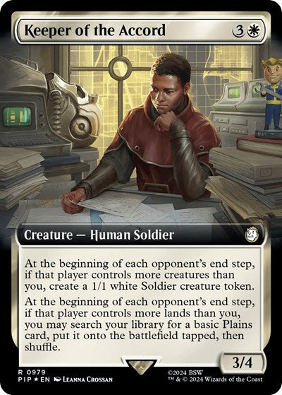 Keeper of the Accord (Extended Art) (Surge Foil) (Universes Beyond: Fallout) Near Mint