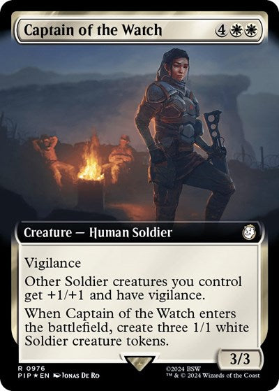 Captain of the Watch (Extended Art) (Surge Foil) (Universes Beyond: Fallout) Near Mint