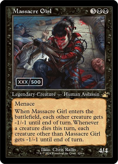 Massacre Girl (Retro Frame) (Serial Numbered) (Ravnica Remastered) Near Mint