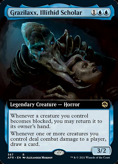 Grazilaxx, Illithid Scholar (Extended Art) (Adventures in the Forgotten Realms) Near Mint
