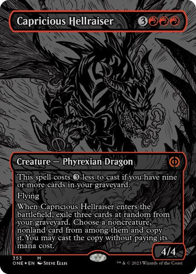Capricious Hellraiser (Oil Slick Raised Foil) (Phyrexia: All Will Be One) Near Mint