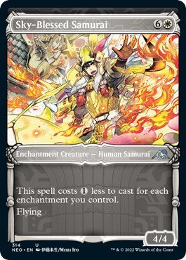 Sky-Blessed Samurai (Showcase) (Kamigawa: Neon Dynasty) Near Mint