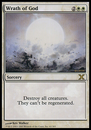 Wrath of God (10th Edition) Light Play Foil