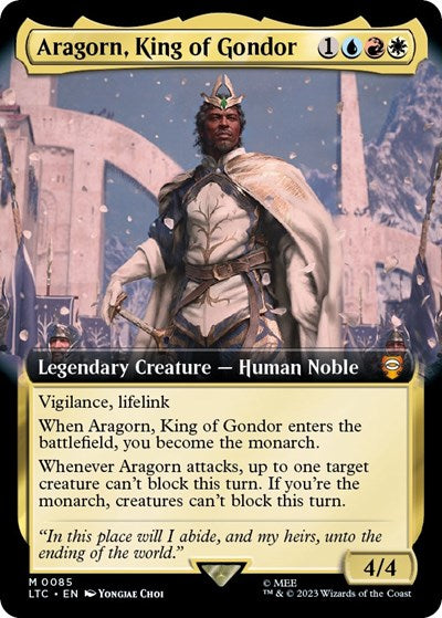 Aragorn, King of Gondor (Extended Art) (Commander: The Lord of the Rings: Tales of Middle-earth) Near Mint