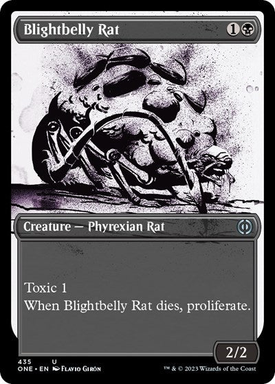 Blightbelly Rat (Showcase) (Step-and-Compleat Foil) (Phyrexia: All Will Be One) Near Mint