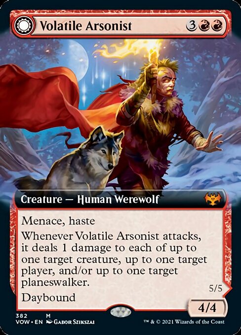 Volatile Arsonist / Dire-Strain Anarchist (Extended Art) (Innistrad: Crimson Vow) Near Mint