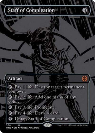 Staff of Compleation (Oil Slick Raised Foil) (Phyrexia: All Will Be One) Near Mint