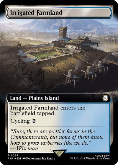 Irrigated Farmland (Extended Art) (Surge Foil) (Universes Beyond: Fallout) Near Mint