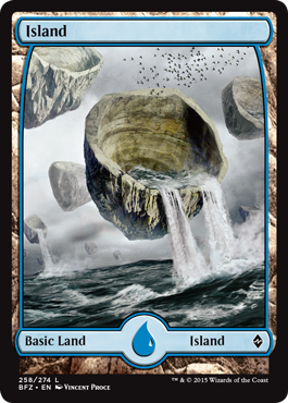 Island (258) (Full Art) (Battle for Zendikar) Near Mint Foil