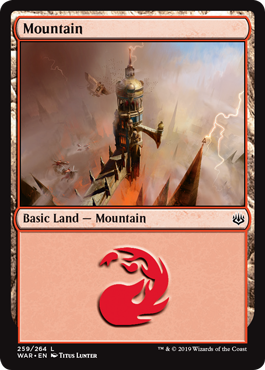 Mountain (259) (War of the Spark) Near Mint Foil