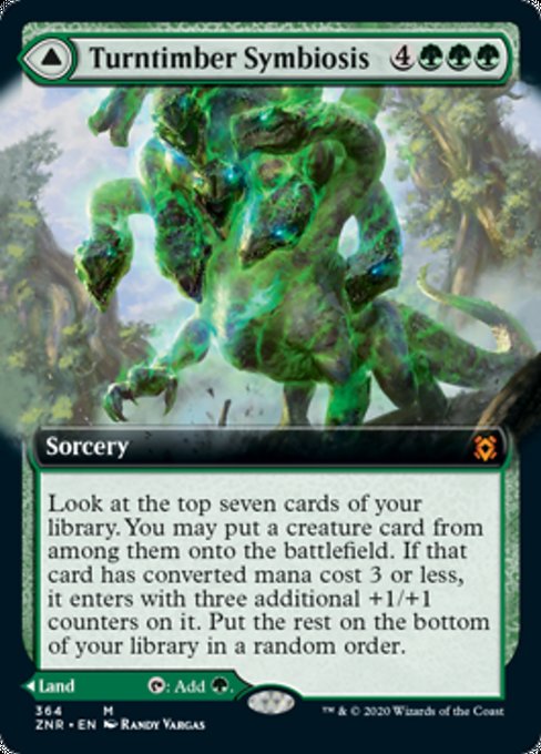 Extended Art Turntimber Symbyosis / Turntimber, Serpentine Wood (Zendikar Rising) Near Mint