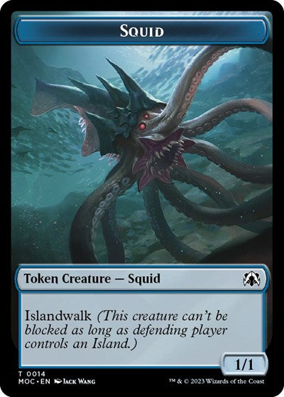 Squid / Human Double-sided Token (Commander: March of the Machine) Near Mint
