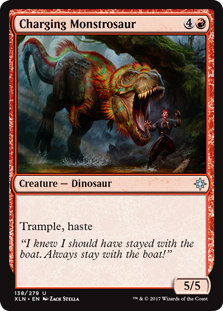 Charging Monstrosaur (Ixalan) Near Mint Foil