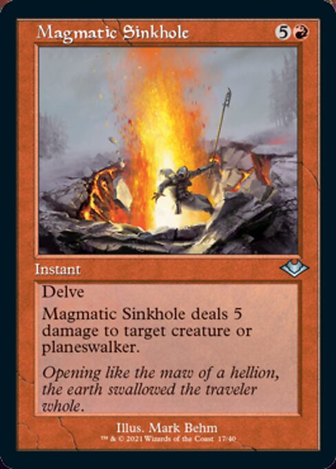 Magmatic Sinkhole (Modern Horizons 1 Retro Frames) Near Mint Etched Foil