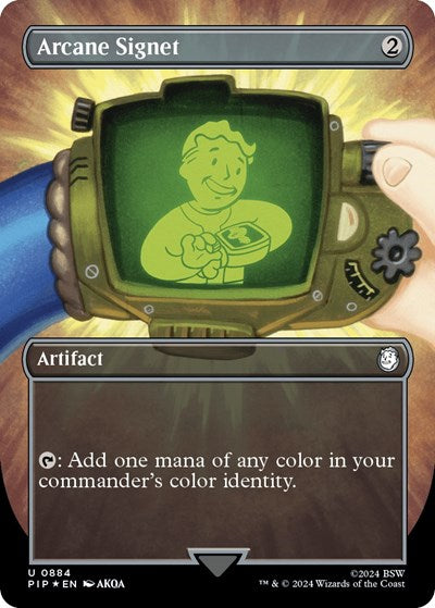Arcane Signet (Borderless) (Surge Foil) (Universes Beyond: Fallout) Near Mint