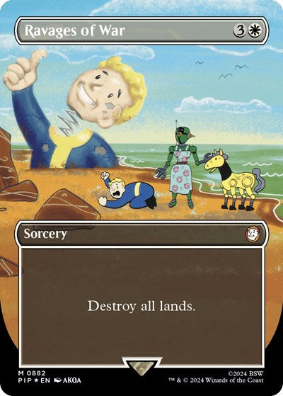 Ravages of War (Borderless) (Surge Foil) (Universes Beyond: Fallout) Near Mint
