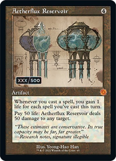 Aetherflux Reservoir (Schematic) (Serial Numbered) (The Brothers' War: Retro Frame Artifacts) Near Mint