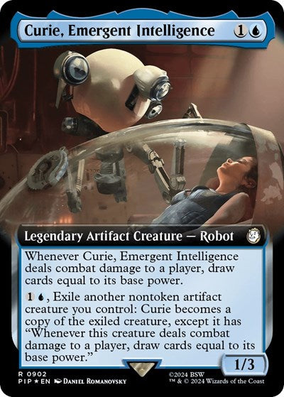 Curie, Emergent Intelligence (Extended Art) (Surge Foil) (Universes Beyond: Fallout) Near Mint