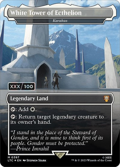 White Tower of Ecthelion - Karakas (Serial Numbered) (Commander: The Lord of the Rings: Tales of Middle-earth) Near Mint