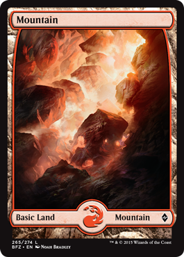 Mountain (265) (Full Art) (Battle for Zendikar) Near Mint Foil