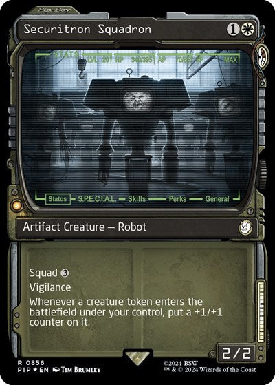 Securitron Squadron (Showcase) (Surge Foil) (Universes Beyond: Fallout) Near Mint