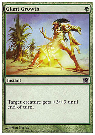 Giant Growth (9th Edition) Light Play Foil
