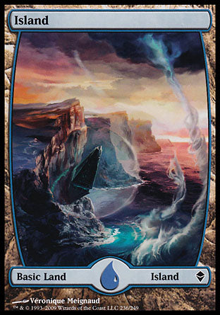 Island (236) (Zendikar) Light Play Foil