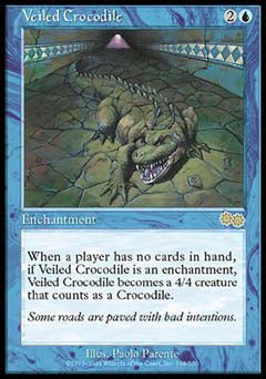 Veiled Crocodile (Urza's Saga) Light Play