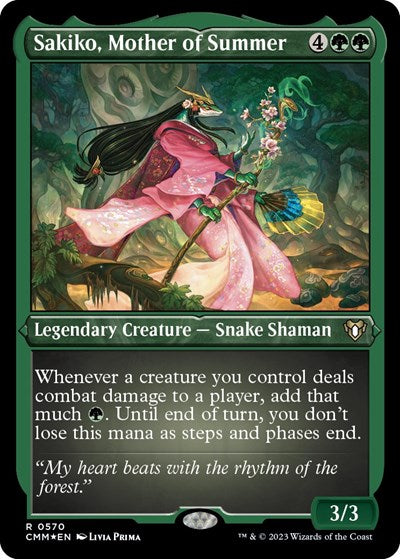 Sakiko, Mother of Summer (Foil Etched) (Commander Masters) Near Mint