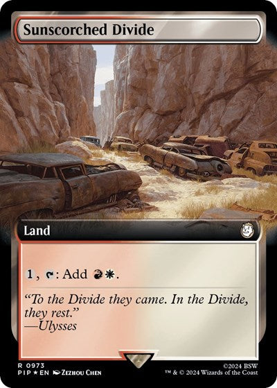Sunscorched Divide (Extended Art) (Surge Foil) (Universes Beyond: Fallout) Near Mint