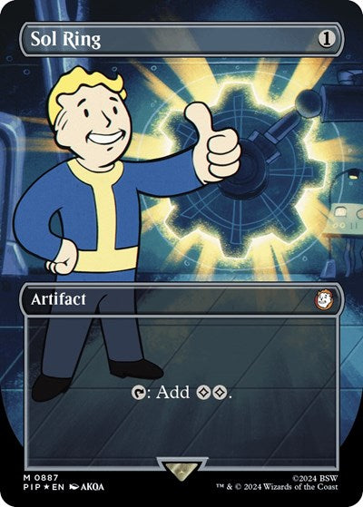 Sol Ring (Borderless) (Surge Foil) (Universes Beyond: Fallout) Near Mint