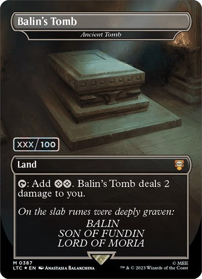 Balin's Tomb - Ancient Tomb (Serial Numbered) (Commander: The Lord of the Rings: Tales of Middle-earth) Near Mint