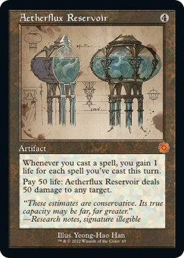 Aetherflux Reservoir (Schematic) (The Brothers' War: Retro Frame Artifacts) Near Mint
