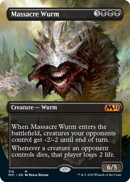 Alt Art Massacre Wurm (Borderless) (Magic 2021 Core Set) Near Mint