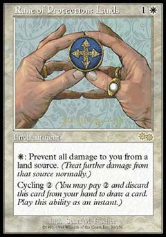 Rune of Protection: Lands (Urza's Saga) Light Play