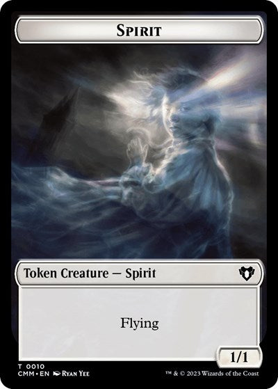 Spirit (0010) / Cat (0005) Double-Sided Token (Commander Masters) Near Mint