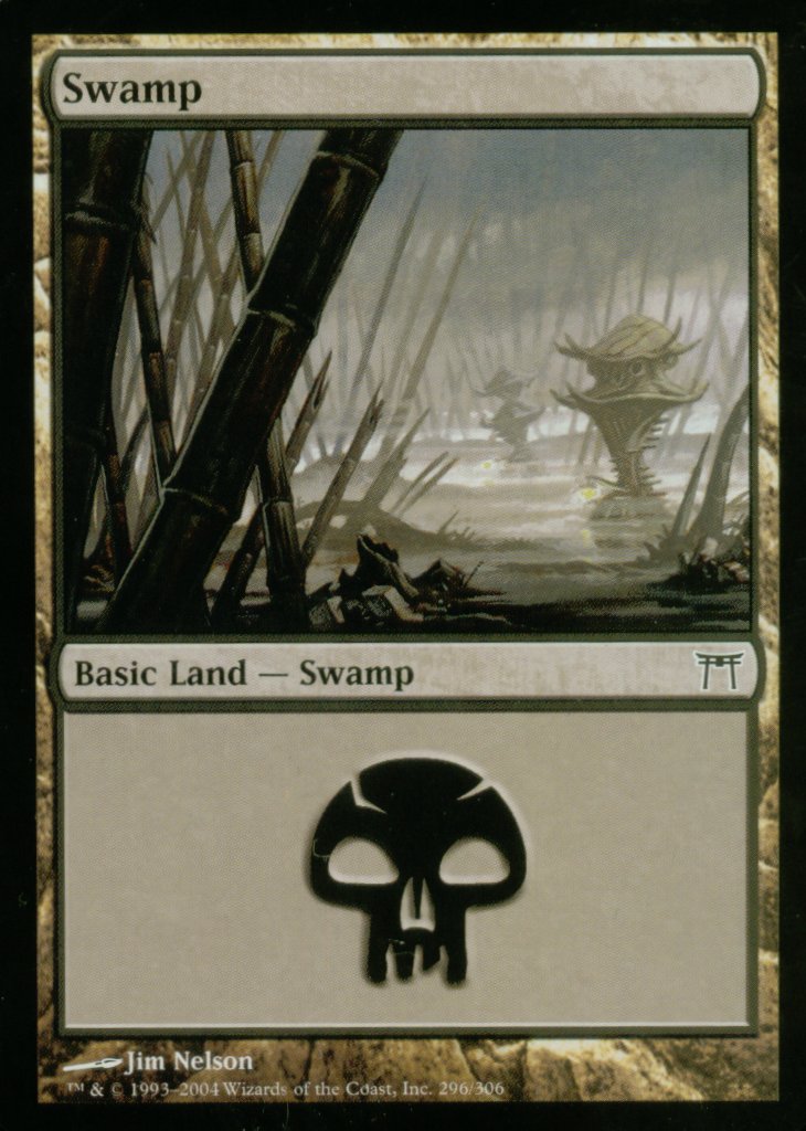 Swamp (296) (Champions of Kamigawa) Near Mint Foil
