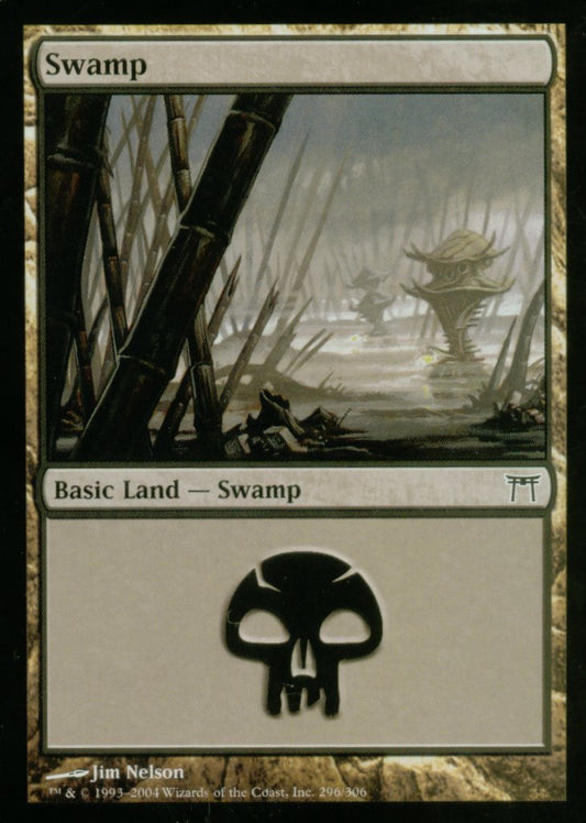Swamp (296) (Champions of Kamigawa) Near Mint Foil