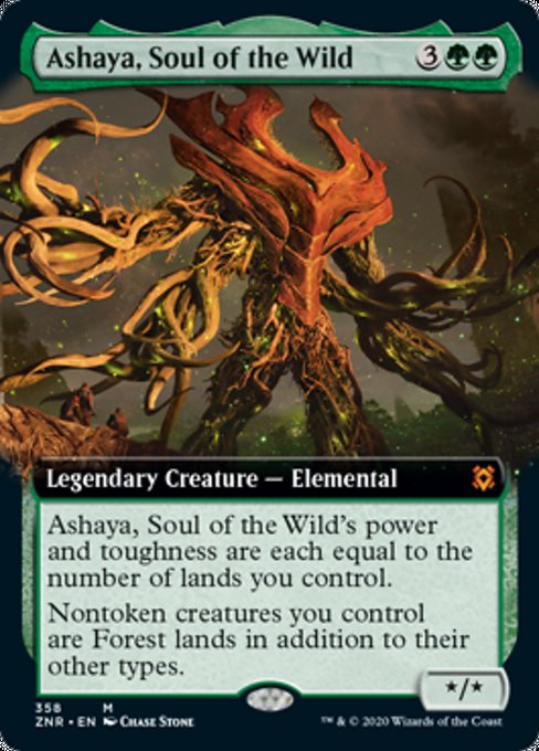 Ashaya, Soul of the Wild (Extended Art) (Zendikar Rising) Near Mint