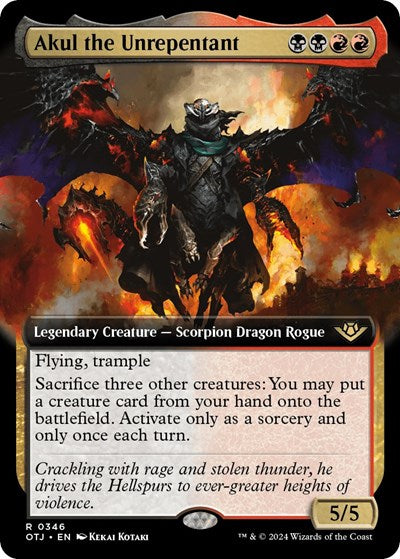 Akul the Unrepentant (Extended Art) (Outlaws of Thunder Junction) Near Mint