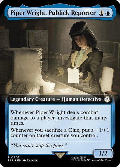 Piper Wright, Publick Reporter (Extended Art) (Surge Foil) (Universes Beyond: Fallout) Near Mint