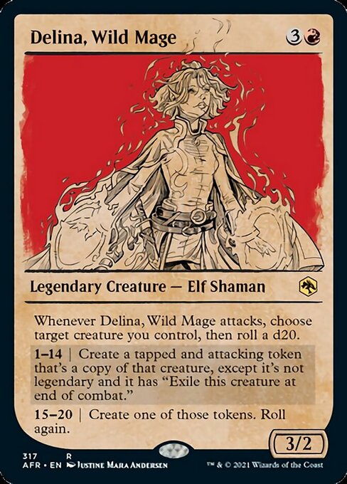 Delina, Wild Mage (Showcase) (Adventures in the Forgotten Realms) Near Mint Foil