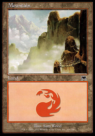 Mountain (344) (Onslaught) Near Mint Foil