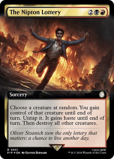 The Nipton Lottery (Extended Art) (Surge Foil) (Universes Beyond: Fallout) Near Mint