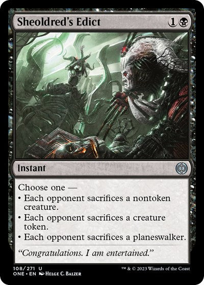 Sheoldred's Edict (Phyrexia: All Will Be One) Near Mint Foil